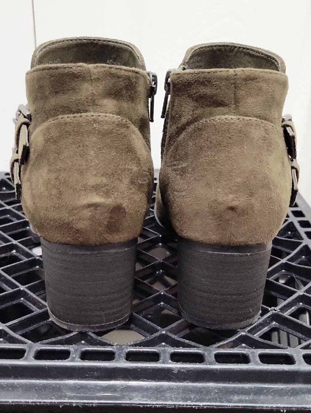 Sonoma Esme Olive Green Suede Double-Buckle Ankle Booties - Picture 12 of 14